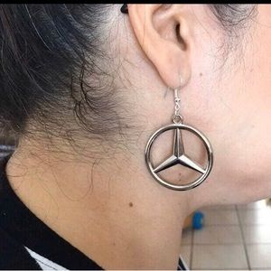 Benz Car Logo Hook Earrings